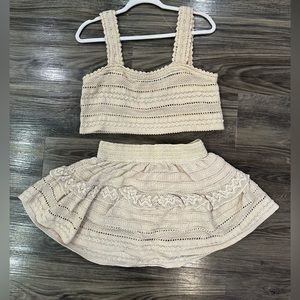 AERIE TEXTURED LACE CROPPED TOP